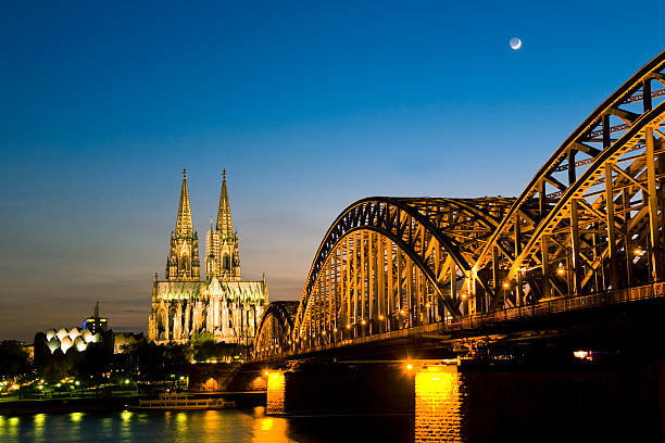 istock Cologne Cathedral and Hohenzollern Brigde in Twighlight 471114507