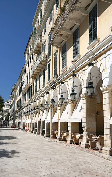 istock Colonnade And Cafe In Corfu 471115959