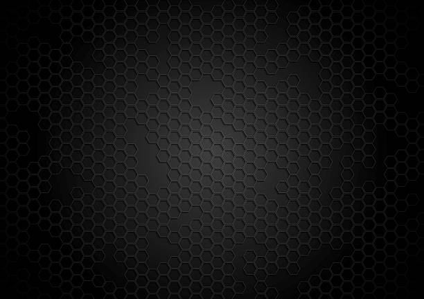 ilustrações de stock, clip art, desenhos animados e ícones de de fundo escuro tecnologia com hexagons - blurred motion textured effect backgrounds abstract