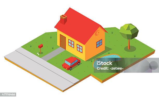 Isometric House 1 Stock Illustration - Download Image Now - 2015, Building Exterior, Built Structure