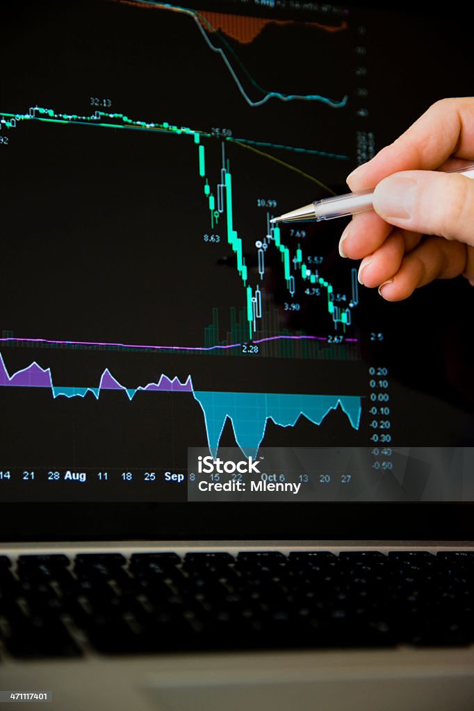 市場分析在庫クラッシュ - チャート図のロイヤリティフリーストックフォト