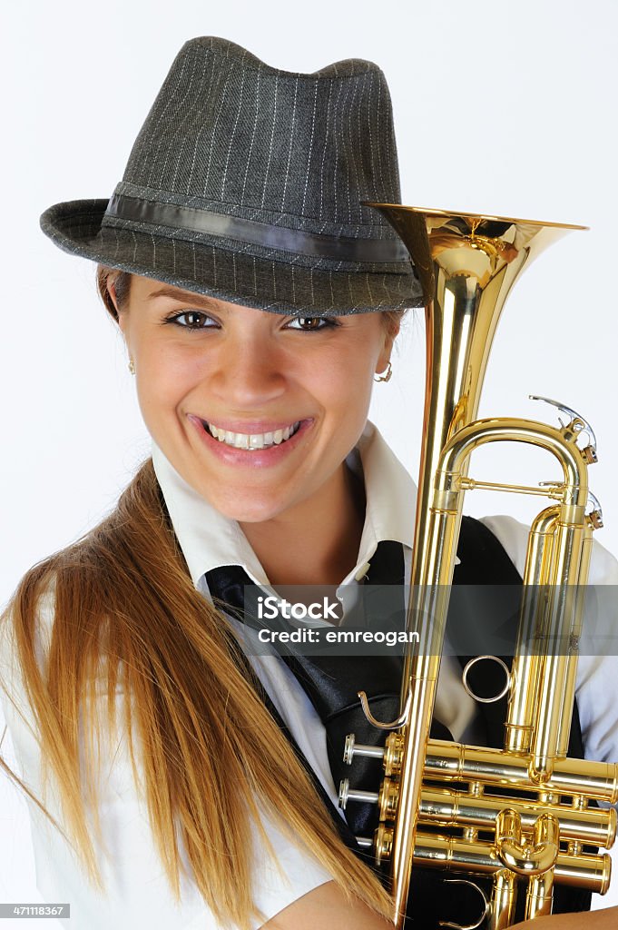 Tocando trompeta - Foto de stock de Adolescente libre de derechos