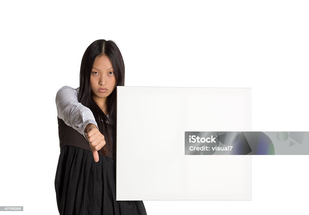 Schöne asiatische billboard Mädchen - Lizenzfrei Daumen runter Stock-Foto