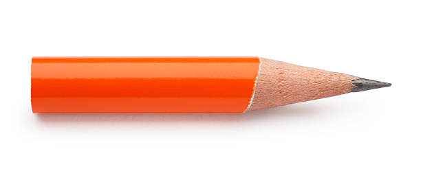 Short orange pencil stock photo