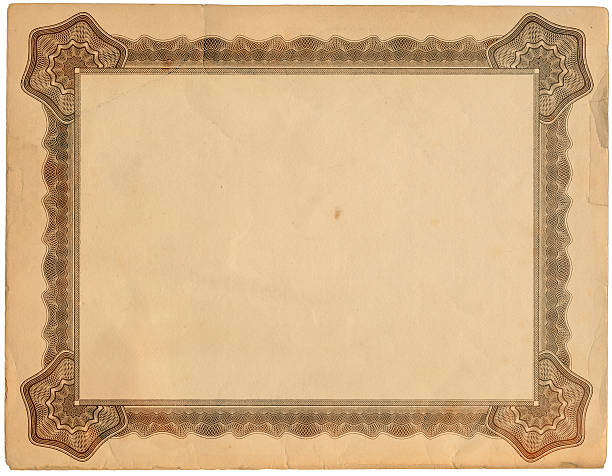 Antique Certificate Sepia stock photo