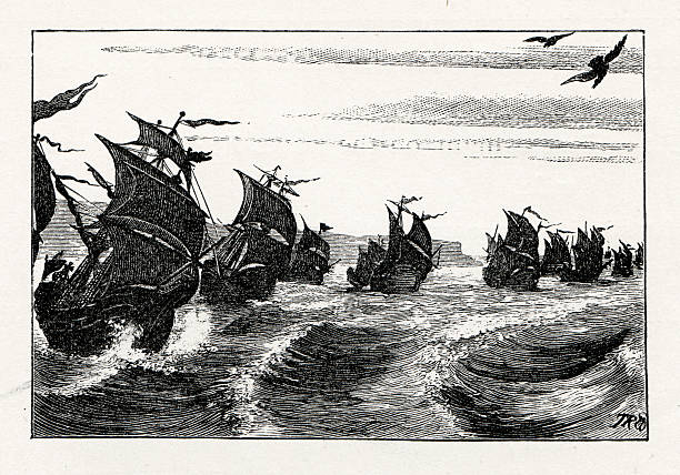 der armada - 16th century style stock-grafiken, -clipart, -cartoons und -symbole