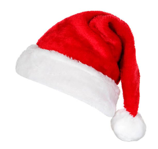 산타 모자 (화이트 - santa hat 뉴스 사진 이미지