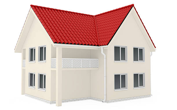 istock Two-storey country house with red roof 471123632