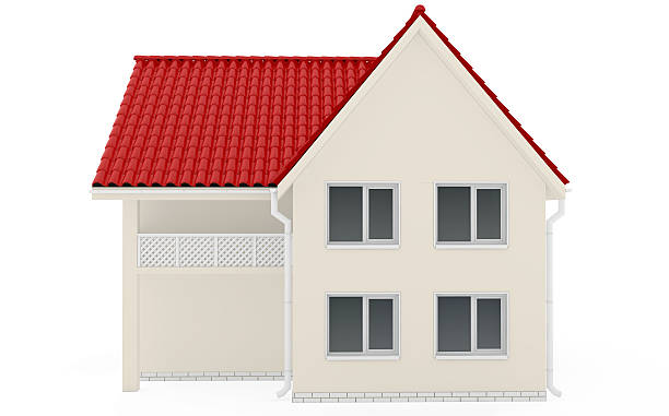 istock Front view of the house with balcony 471123634