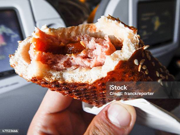 Eating A Snack On Board Stock Photo - Download Image Now - 2015, Air Vehicle, Airplane