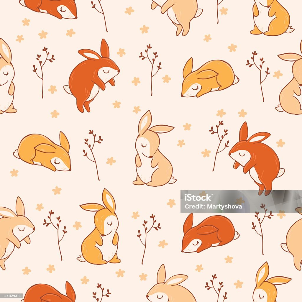 Pattern Associated With Rabbits Pattern With Rabbits Stock Illustration - Download Image Now - 2015 ...