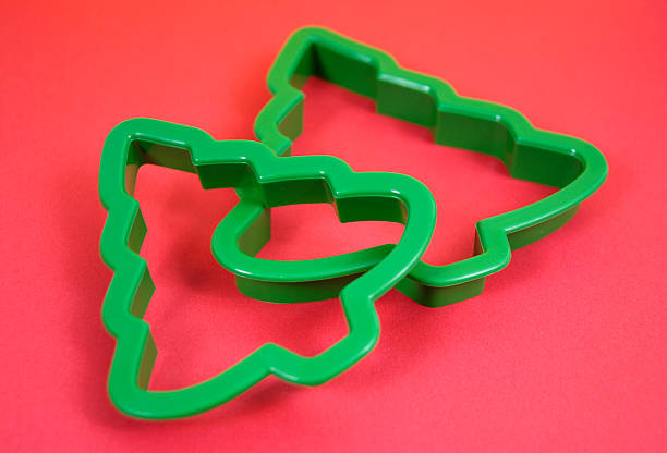 Cookie Cutters of Christmas Trees stock photo