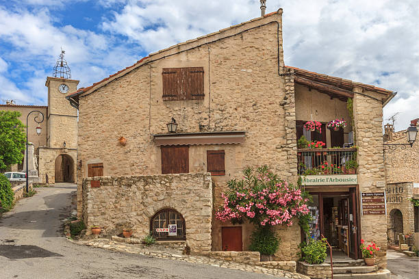 Lurs - United Kingdom Lurs, France - June 15, 2014: Stores in the old town of the charming village of Lurs, a "village de caractère", one of those villages which are distinguished by the remarkable architectural and landscape heritage. It is located in the Alpes-de-Haute-Provence department. lur stock pictures, royalty-free photos & images