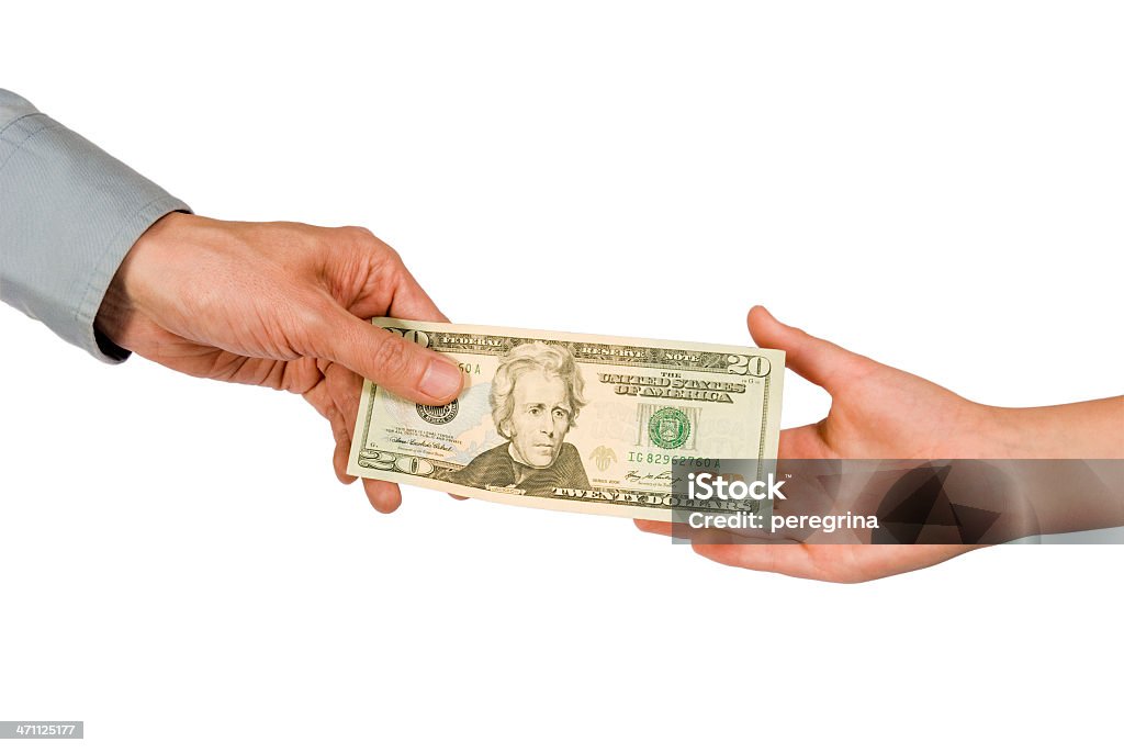 Taschengeld - Lizenzfrei Freisteller – Neutraler Hintergrund Stock-Foto