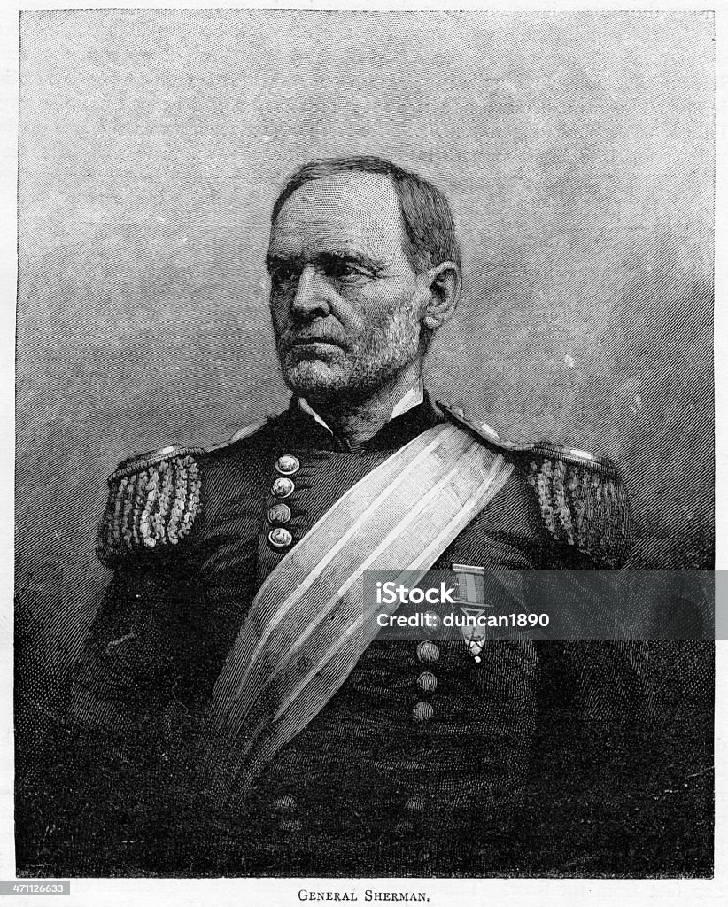 General Sherman - Ilustración de stock de 1860-1869 libre de derechos