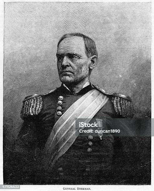 Général Sherman Vecteurs libres de droits et plus d'images vectorielles de 1860-1869 - 1860-1869, Armée, Armée américaine
