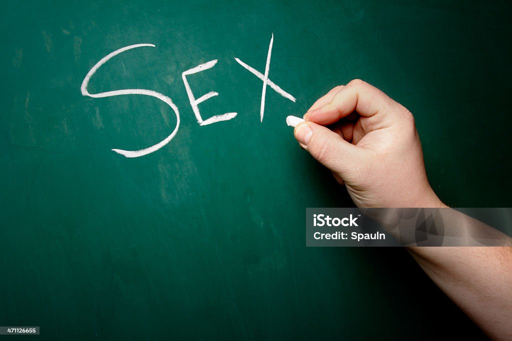 Chalkboard - Sex The word "sex" is written on a chalkboard. Education Stock Photo