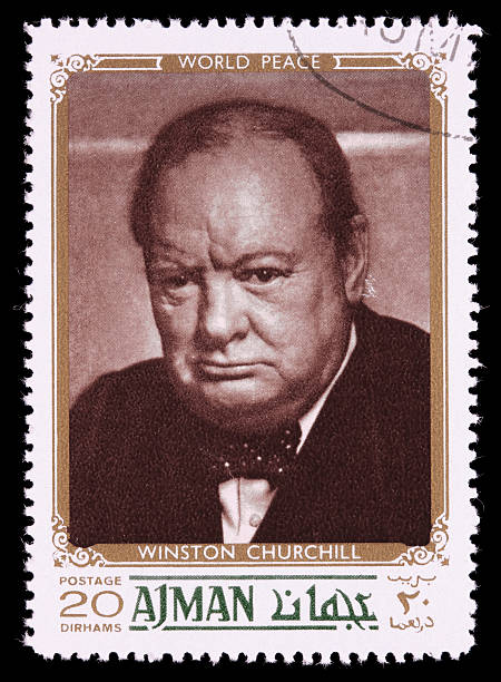 la paix mondiale winston churchill timbre-poste - winston churchill photos et images de collection