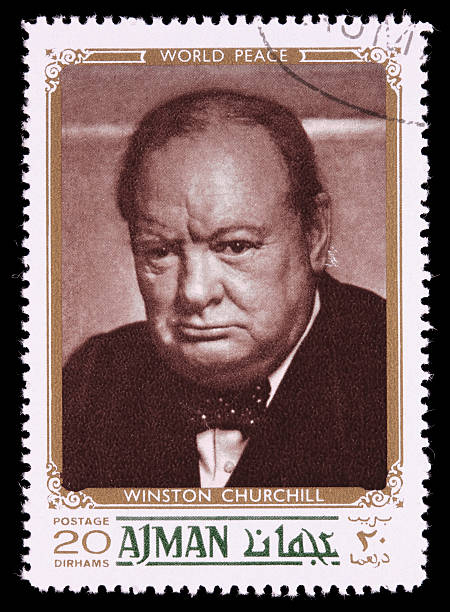mondo pace winston churchill francobollo postale - winston churchill foto e immagini stock