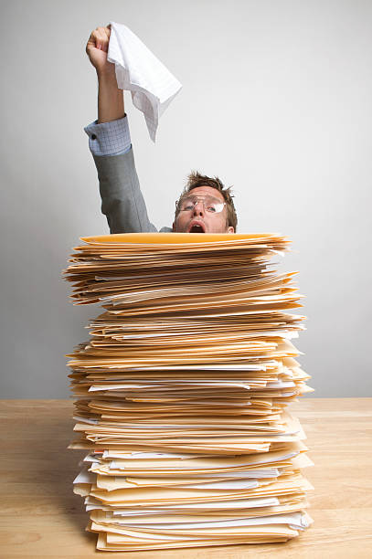 istock Businessman Office Worker Raising the White Flag Inbox Surrender 471126883