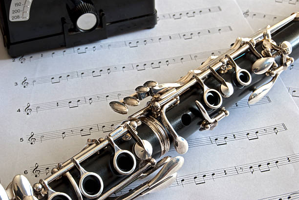 istock Clarinet on music with metronome 471127441