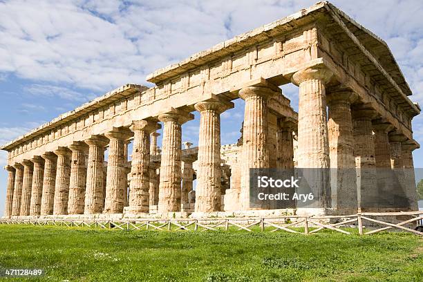 Tempio Di Poseidone Paestum Italia - Fotografie stock e altre immagini di Antica Grecia - Antica Grecia, Antica Roma, Archeologia