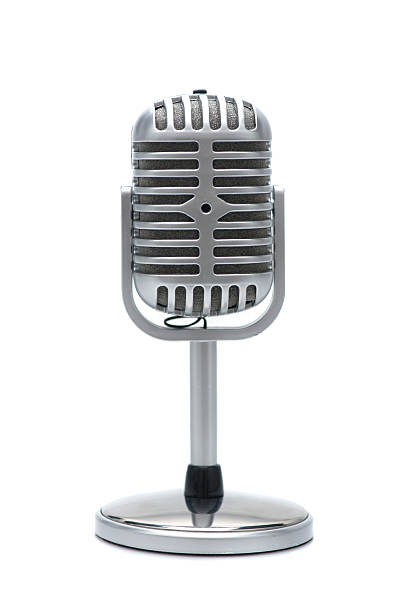 retro microphone stock photo