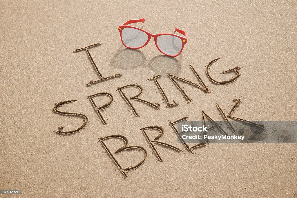I Love 春休みビーチのメッセージのサングラス - サングラスのロイヤリティフリーストックフォト