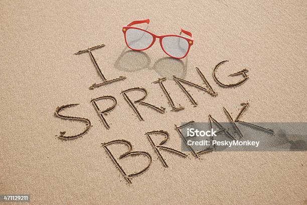 I Love 春休みビーチのメッセージのサングラス - サングラスのストックフォトや画像を多数ご用意 - サングラス, スプリングブレイク, バケーション