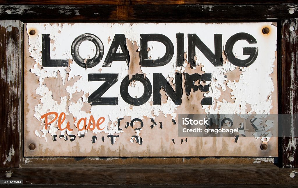 Active Loader Zone Loading Zone Sign Stock Photo - Download Image Now - Loading Dock, Sign ...