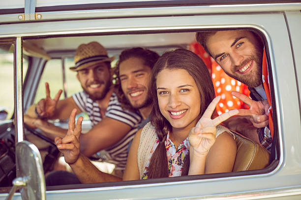 istock Hipster friends on road trip 471129664