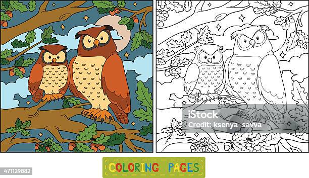 Coloring Book Stock Illustration - Download Image Now - Coloring Book Page - Illlustration Technique, Forest, Moon