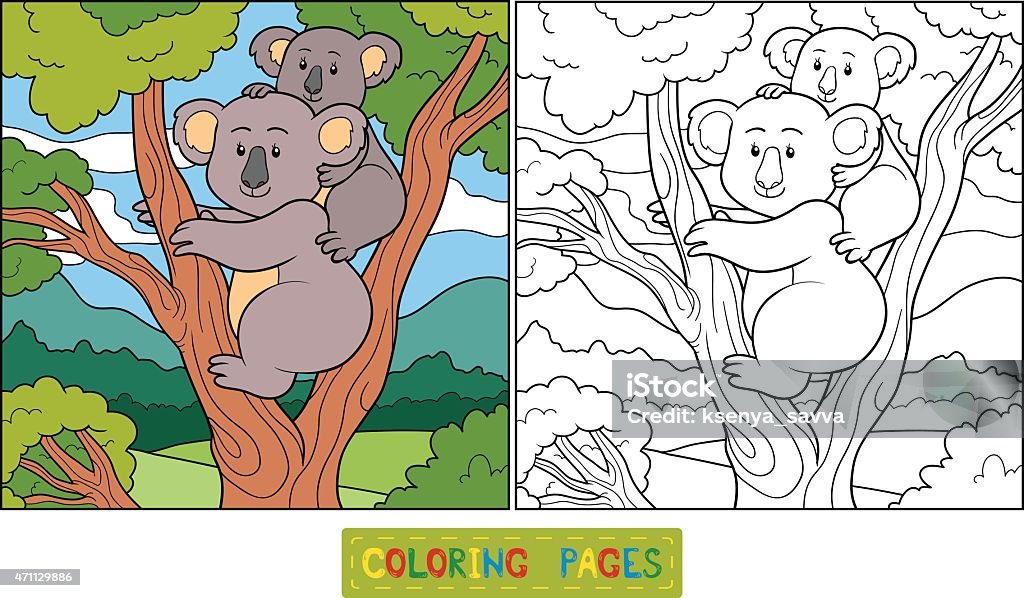 Coloring book (koala) Activity stock vector