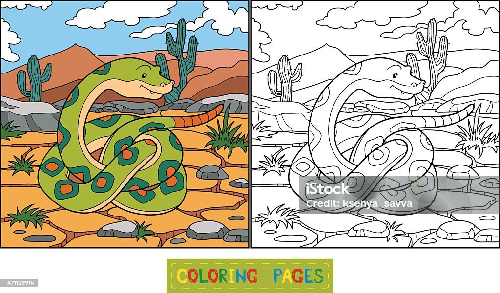 Coloring book (snake) Snake stock vector