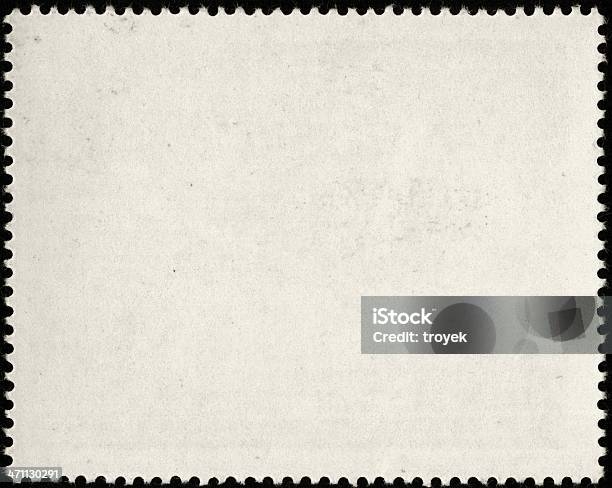 Blank White Postage Stamp With Serrated Edges Stock Photo - Download Image Now - Postage Stamp, Textured, Paper