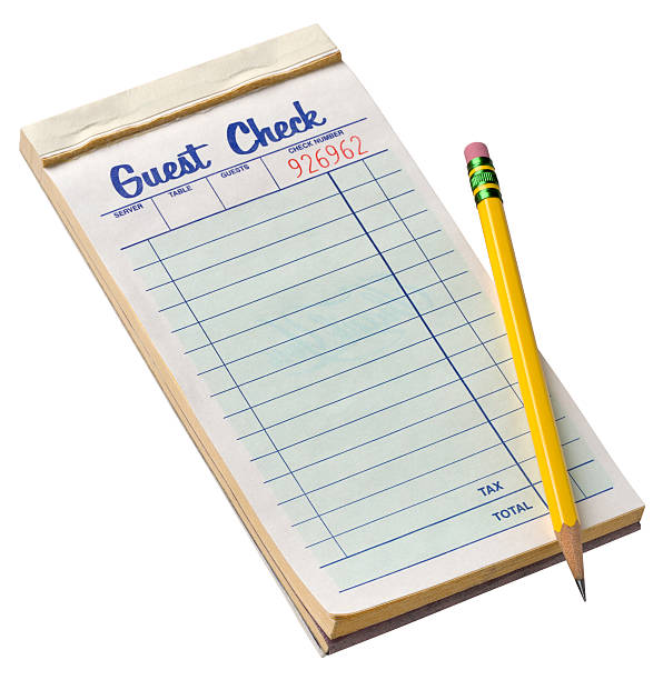 istock Notepad of Restaurant or Diner Guest Checks. Isolated. Clipping Path. 471130587
