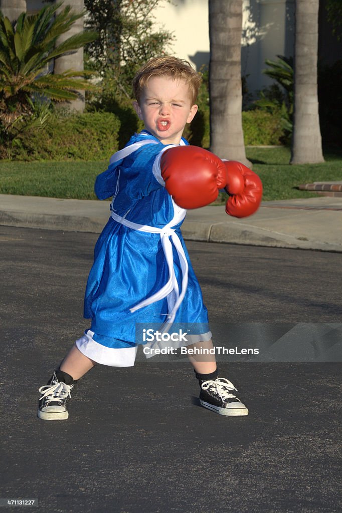 Boxe criança - Foto de stock de Azul royalty-free