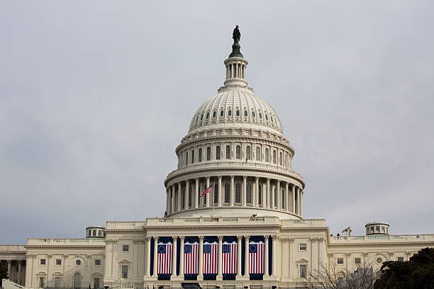 presidente barack obama di insediamento, washington dc capitol building - inauguration into office washington dc barack obama capitol building foto e immagini stock