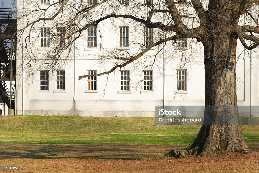 White mental illness hospital with multiple windows Hospital for mentally ill Building Exterior Stock Photo