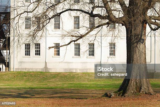 White Mental Illness Hospital With Multiple Windows Stock Photo - Download Image Now