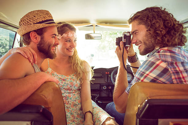 istock Hipster friends on road trip 471132606