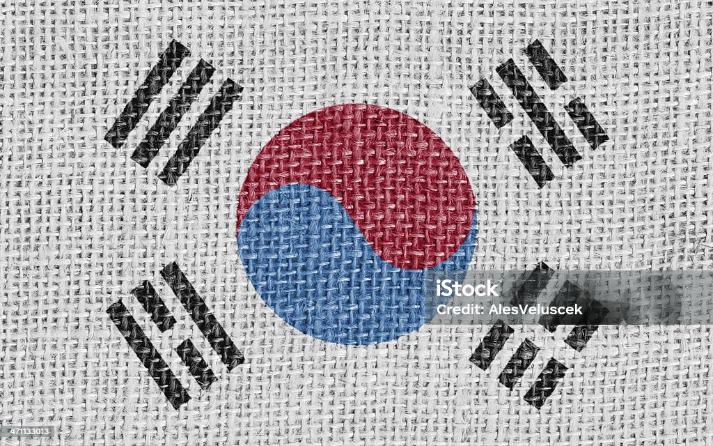 韓国の国旗 - テクスチャー効果のロイヤリティフリーストックフォト