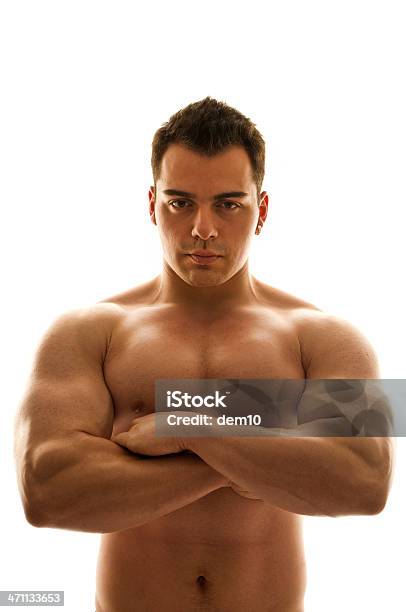 Männliche Body Builder Stockfoto und mehr Bilder von Anaerobes Training - Anaerobes Training, Anstrengung, Blick in die Kamera