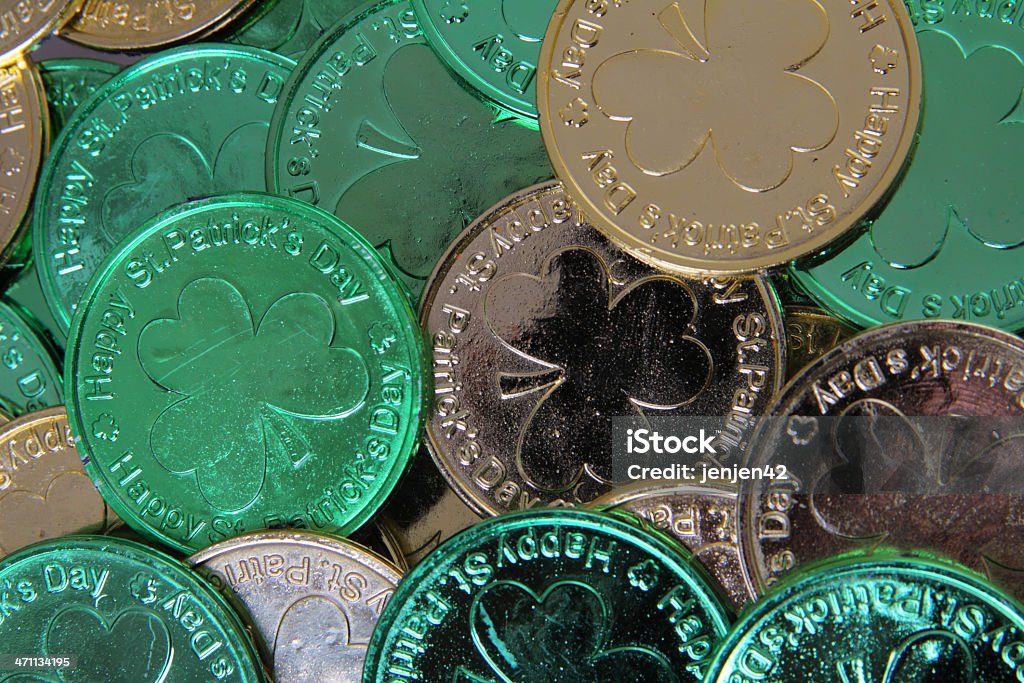 St Patrick pièces de monnaie - Photo de Couleur verte libre de droits