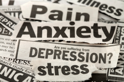 news print cuttings with depression theme