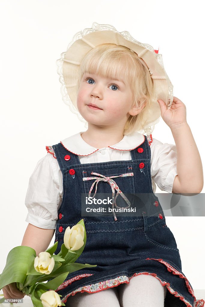 Bambina con bouquet - Foto stock royalty-free di 2-3 anni