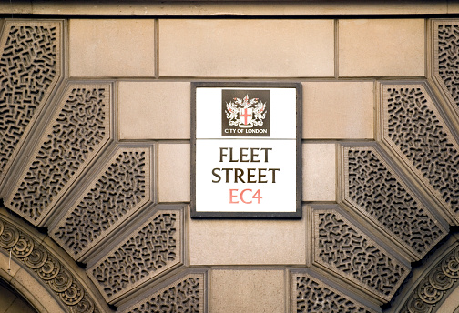 The street sign in fleet street in London.
