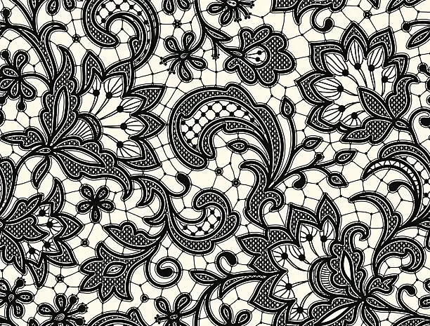 Vector illustration of Black lace Seamless Pattern