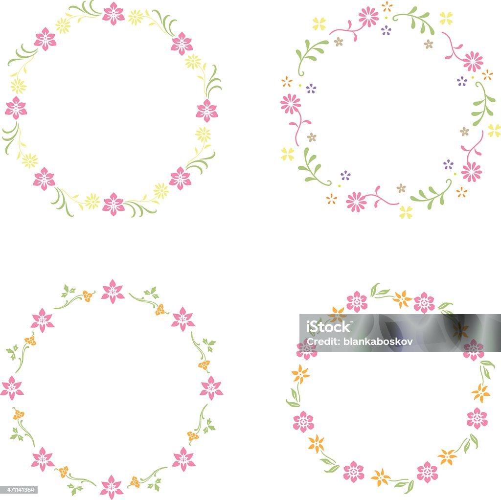 Vintage Floral Wreaths A collection of vintage spring floral border wreaths. 2015 stock vector