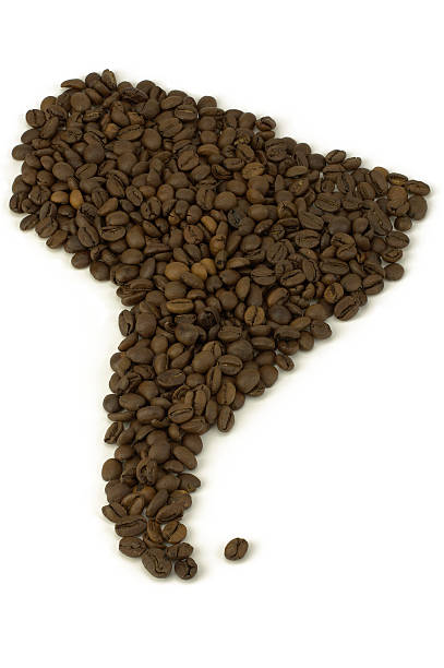 map of North America from coffee beans stock photo